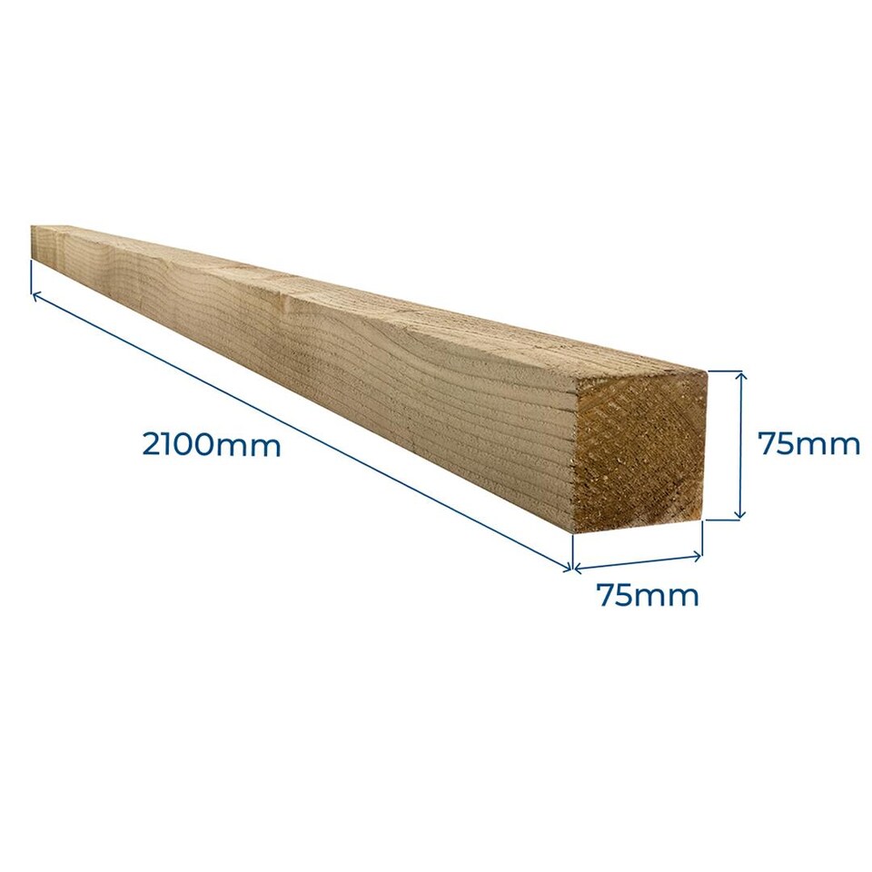 image 1 of Snowdon Timber Treated 3x3inch Fence Post (W) 75mm (H) 2.1m - Pack of 10