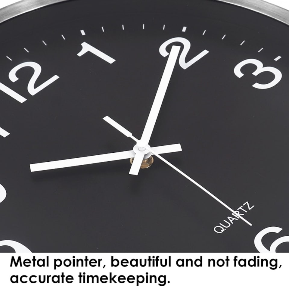 image 1 of 12" Metal Shell Quartz Clock