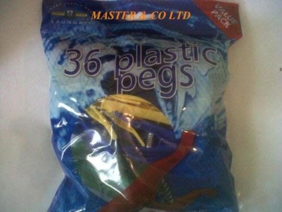image 1 of 36 Plastic Assorted Coloured Cloths Laundry Pegs