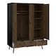 image 5 of Ry Wardrobe 3 Doors 3 Drawers in Matt Black Walnut