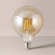 image 2 of ValueLights 2 Pack Filament E27 Amber Glass Globe Light Bulbs | Clear
