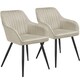 image 1 of Chair Marilyn - velvet look, quilted, continuous backrest, slim steel legs | Cream | cream/black | 2