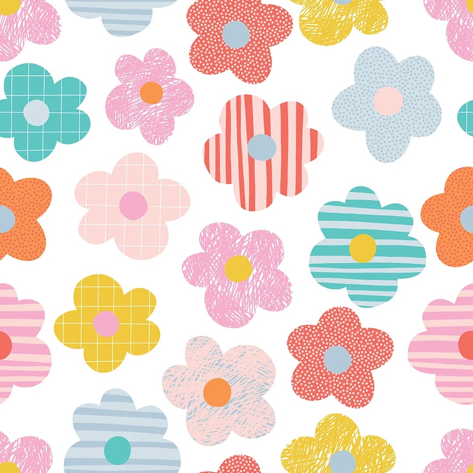 image 1 of Miss Daisy Wallpaper in Multicoloured Brights | Multi | Multicoloured Brights