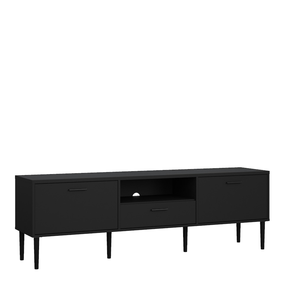 image 1 of Media TV Unit with 2 Doors 1 Drawer in Black