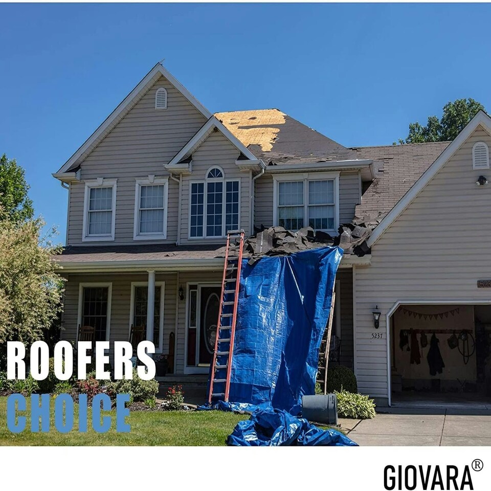 image 1 of Tarpaulin 3m x 3m Multi-Purpose Waterproof, UV Resistant Ground Sheet Cover Made of 90g/Square Metre Tarpaulin Blue