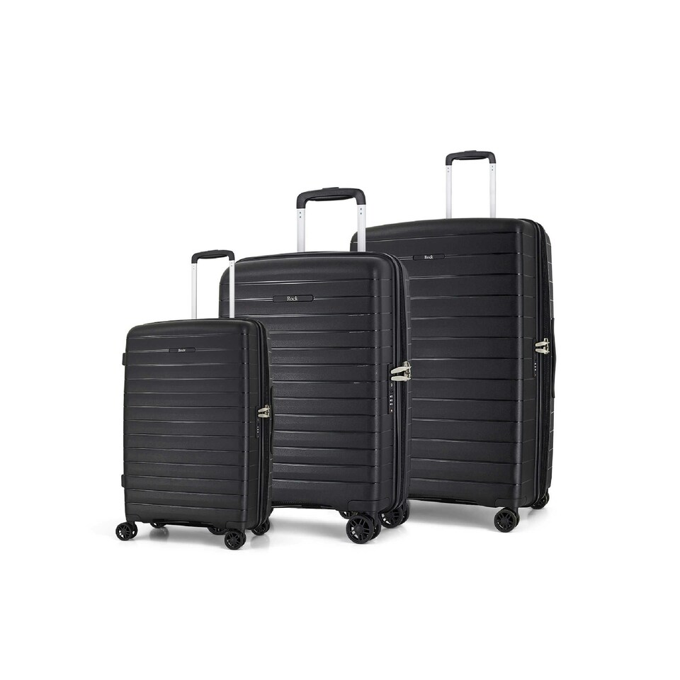 image 1 of Rock Palma 3pc Set Suitcases Black