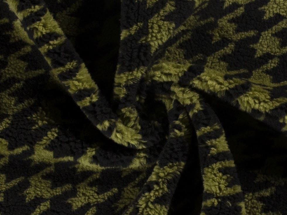 Green Sherpa Fleece Fur Fabric for Dressmaking, Toy Making, 150cm / 59" Wide - per metre