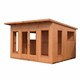 image 1 of Miami 12 x 10 Feet Double Door with Four Fixed and Two Opening Windows Summerhouse Brown
