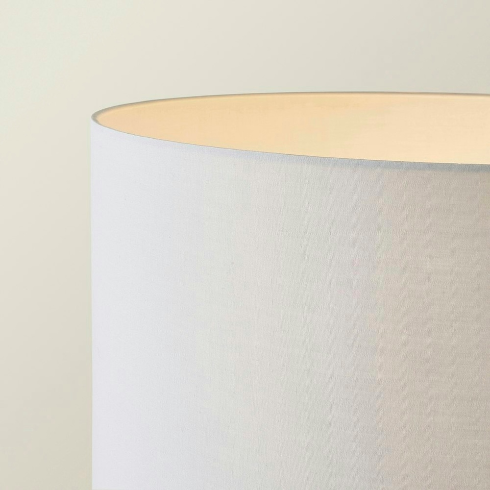 image 1 of ValueLights Camden Black Tripod Floor Lamp with Grey Drum Shade