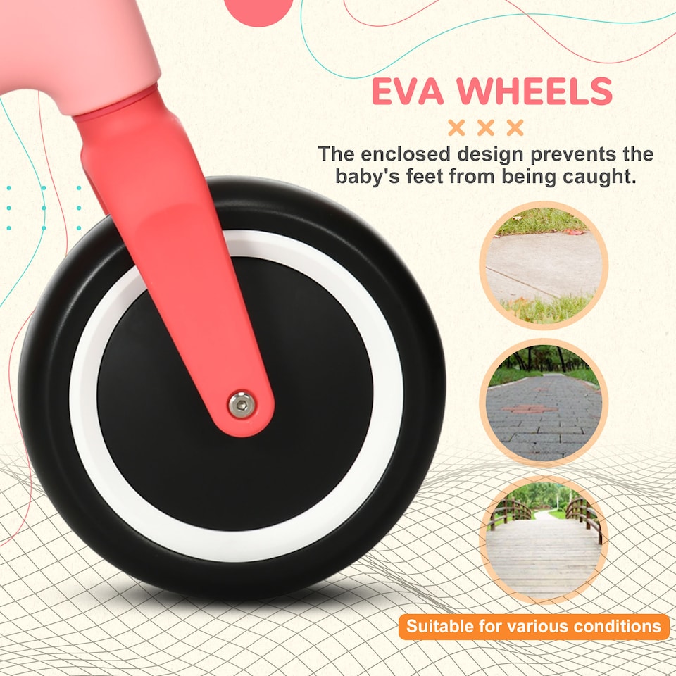 image 1 of AIYAPLAY Baby Balance Bike Children Bike Without Pedals with Adjustable Seat, for Toddlers, Ages 1.5-3 Years up to 25kg - Pink