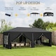image 3 of Outsunny 3 x 6 m Garden Pop Up Gazebo, Wedding Party Tent Marquee, Water Resistant Awning Canopy with Sidewalls, Windows, Carry Bag, Black