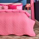image 1 of OHS Scallop Edge Quilted Throw Lightweight Blanket Bedspread | Pink | Pink/Red | One Size