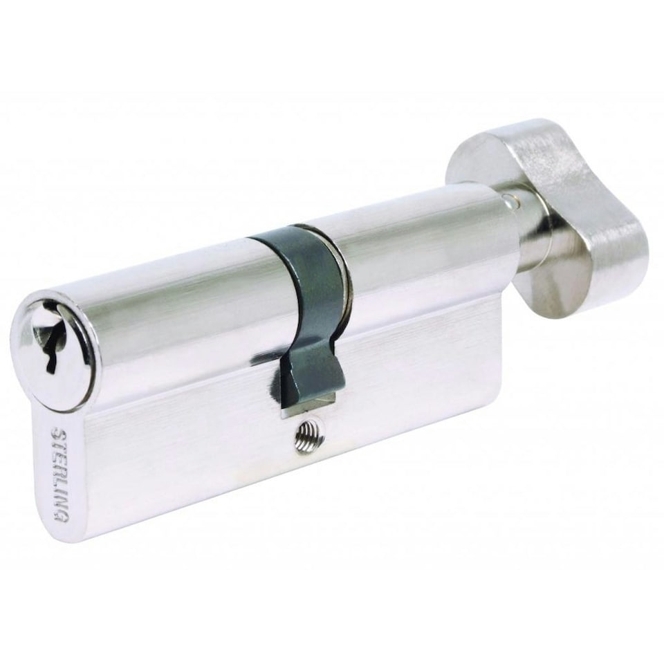 Sterling Nickel Euro Cylinder Lock - Nickel - 35mm x 70mm x 35mm