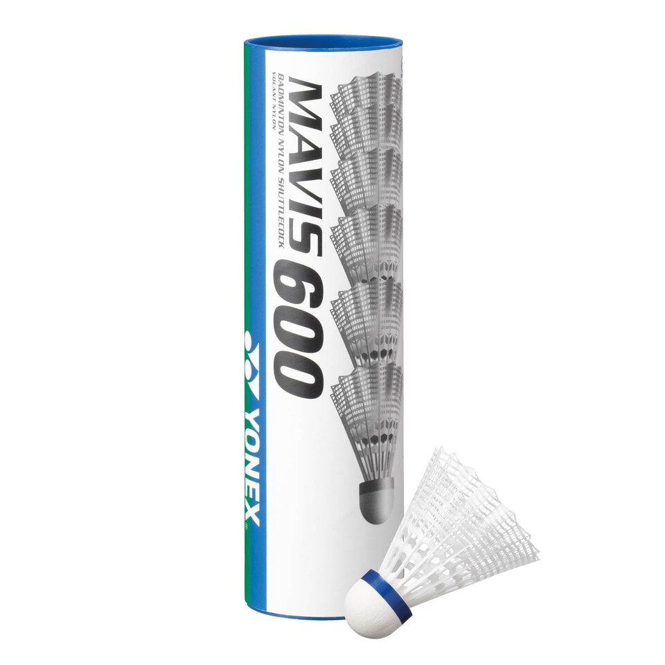 image 1 of Yonex Mavis 600 Shuttles (Tube Of 6) White, Black, K-Rey-Yx600W