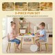 image 3 of AIYAPLAY Kids Table and Chairs Set with Storage Bag White