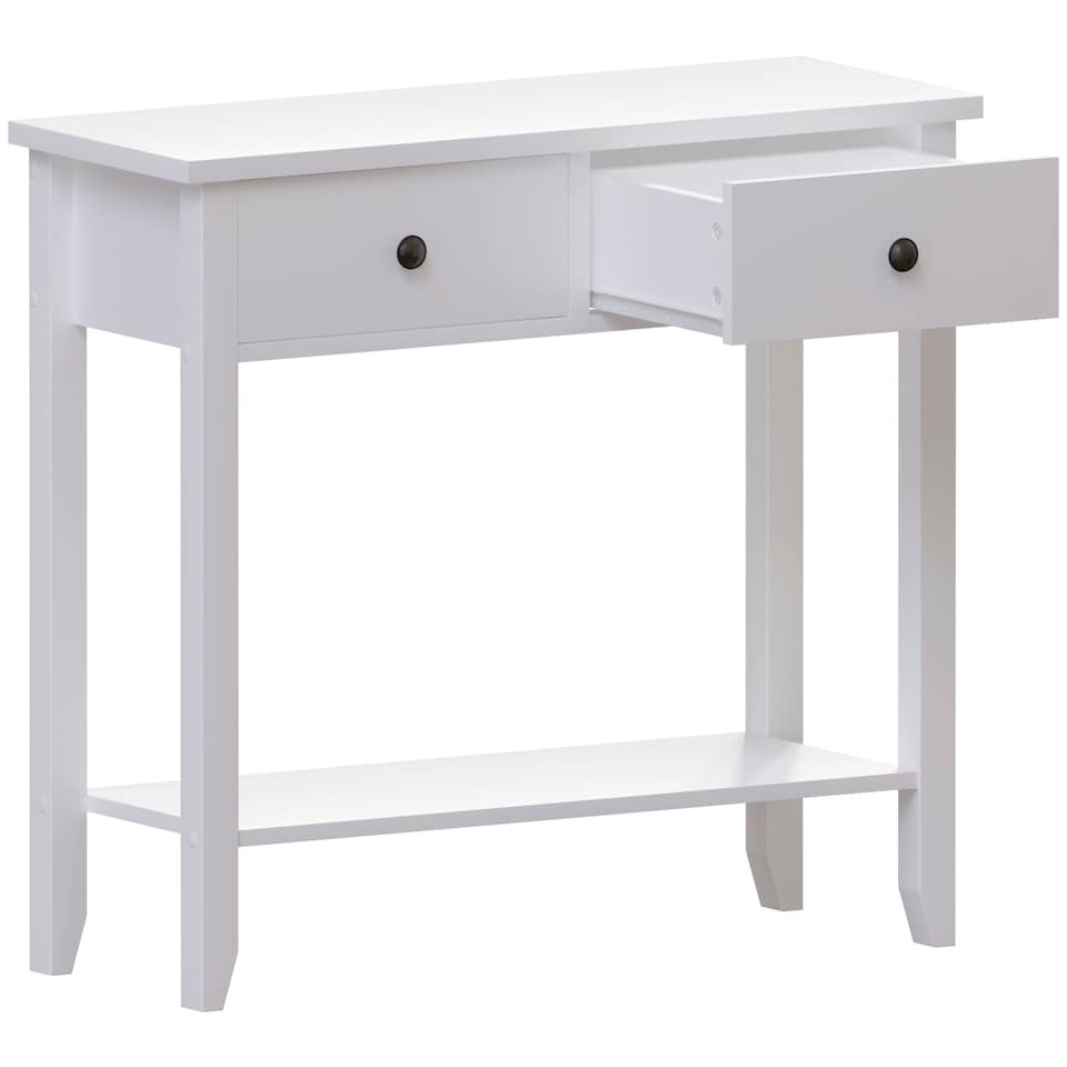 image 1 of Vida Designs Windsor 2 Drawer Console Table With Shelf, White