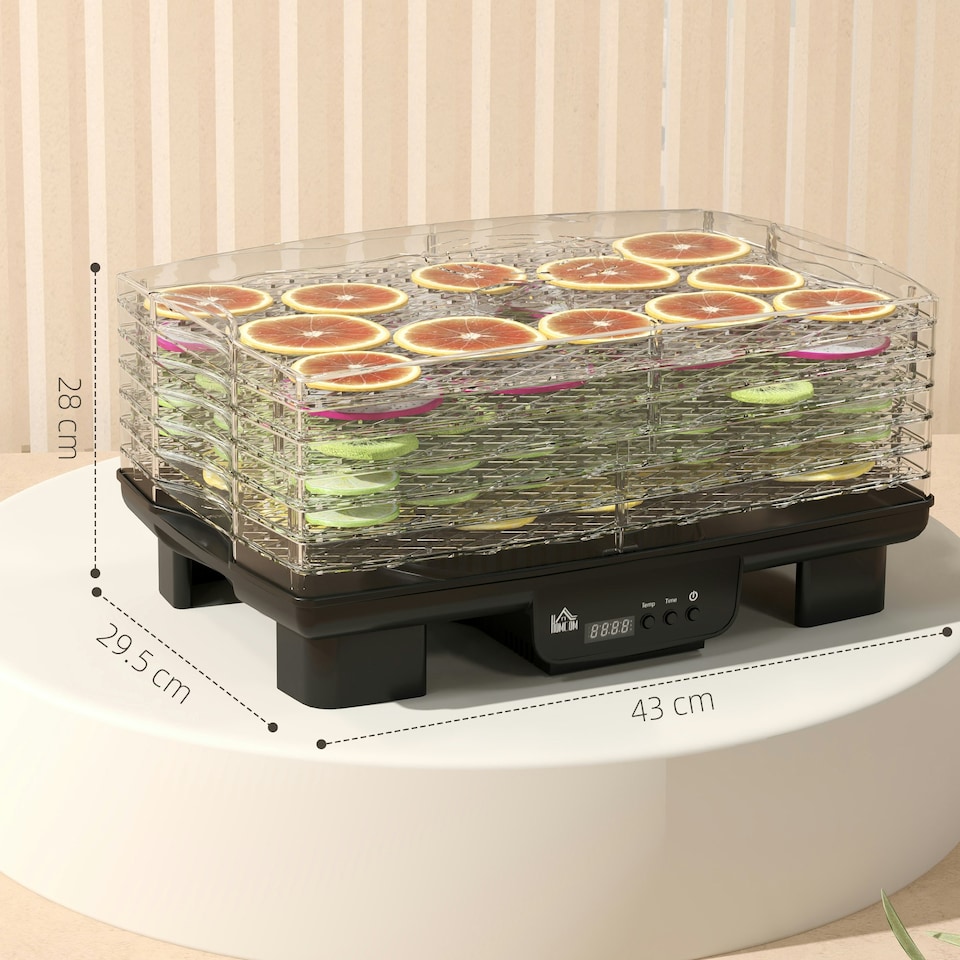 image 1 of HOMCOM 6 Tray Food Dehydrator, Food Dryer Machine for Fruit Meat
