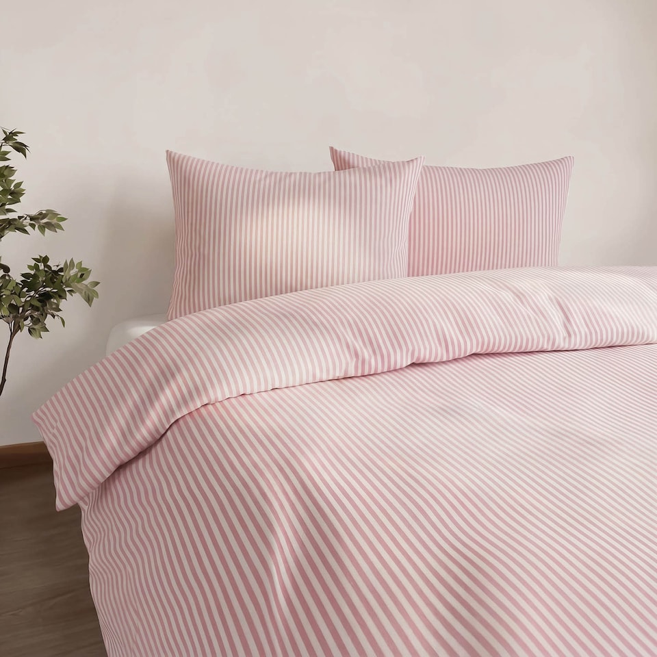 image 1 of Martex Studio Edition Pink Pinstripe Duvet Cover Set - King