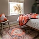 image 3 of KUKOON Terracotta Blue Distressed Persian Style Non Slip Washable Low Pile Rug 200cm x 290cm Orange