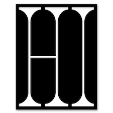 Large Hi Word Bold Black White Typography Design Framed Wall Art Print 12X16 In