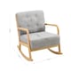 image 2 of Living and Home Contemporary Linen Buttoned Rocking Chair