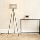 image 2 of ValueLights Elise Acrylic Shade Black Tripod Floor Lamp | Black