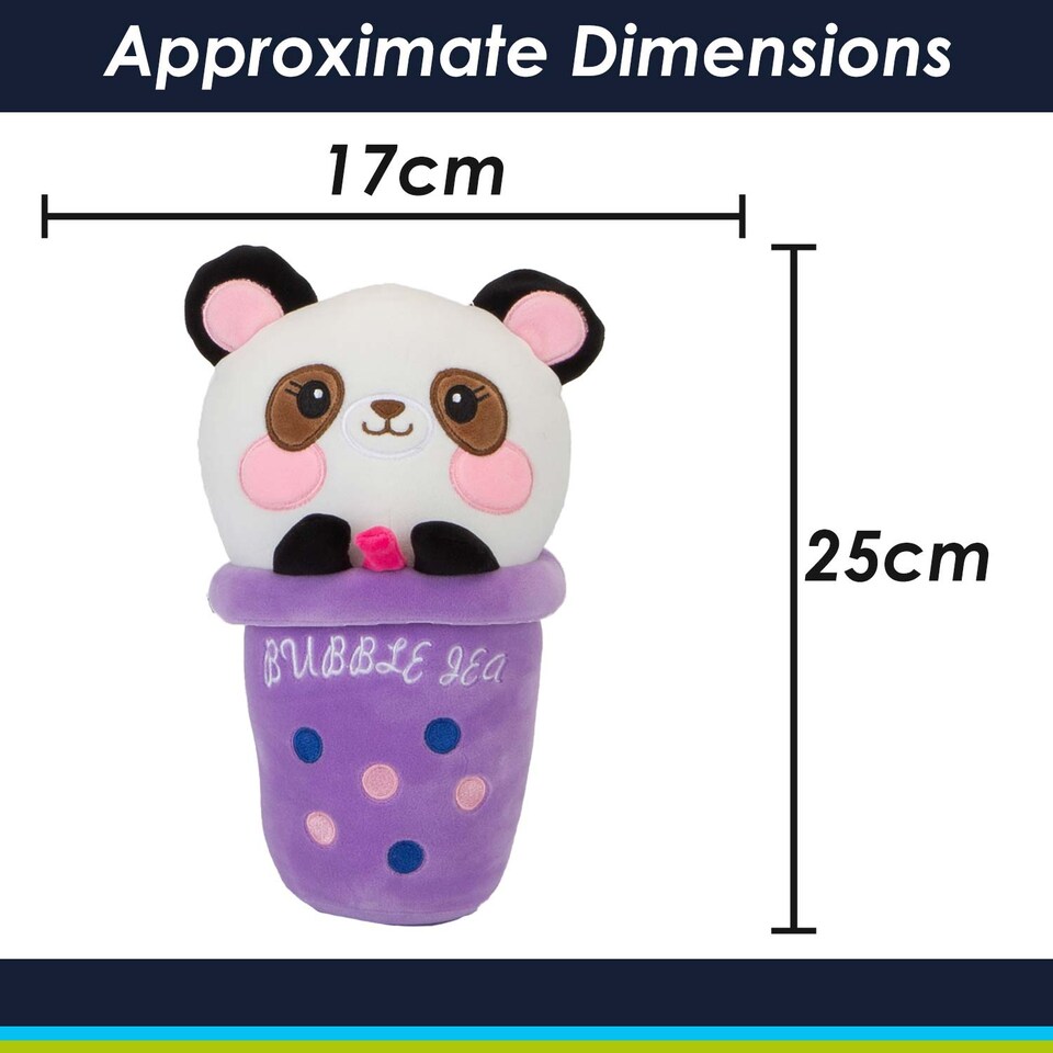 image 1 of PMS 25cm Bubble Tea Soft Toy - Cat, Sloth, Unicorn, Panda Cuddly Stuffed Toy