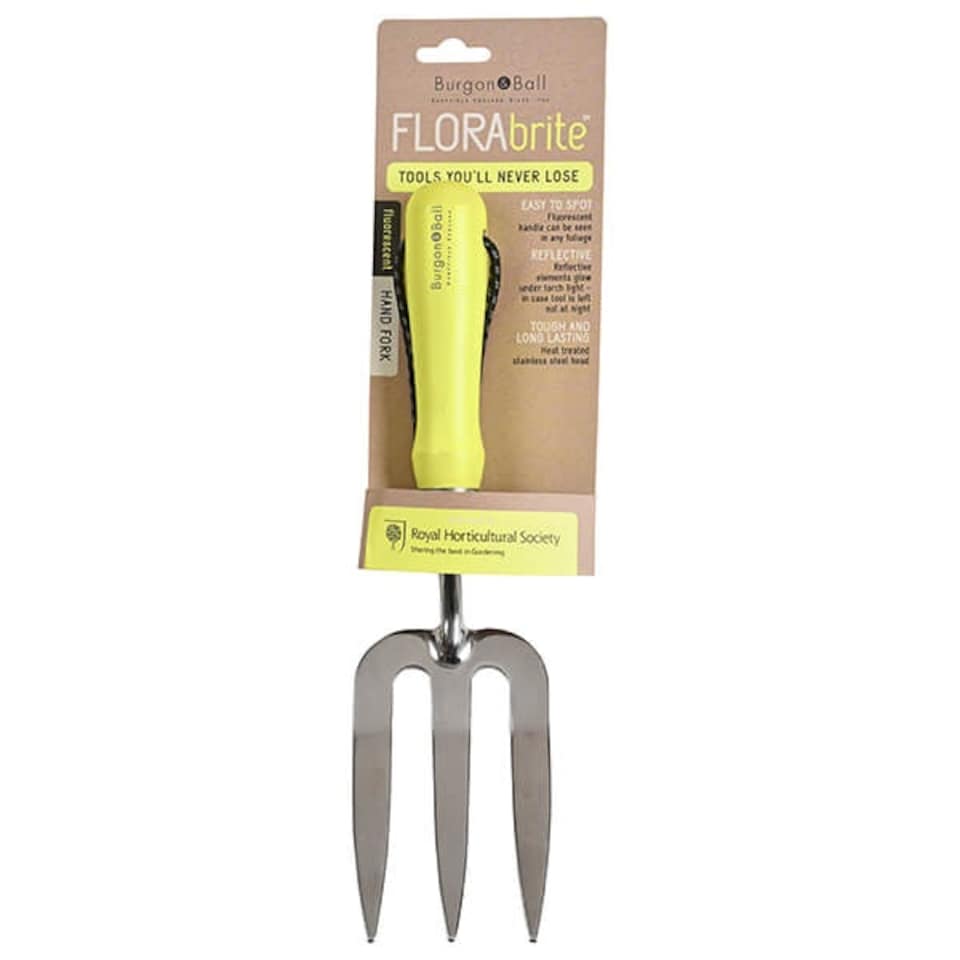 image 1 of RHS Florabrite Fluorescent Hand Fork - Yellow