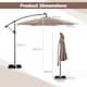 image 3 of COSTWAY 290 cm Solar Offset Hanging Sunshade Parasol Coffee Brown