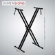 image 2 of X Frame Keyboard Stands Double Beam Music Electronic Keyboard Stand | Black