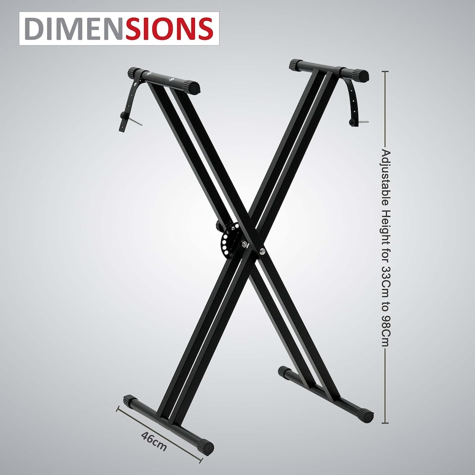 image 1 of X Frame Keyboard Stands Double Beam Music Electronic Keyboard Stand | Black