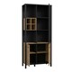 image 3 of High Rock Display Cabinet in Matt Black/Riviera Oak