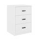image 2 of White 3-Drawer Bedside Table Grey | Colour: Ash Grey