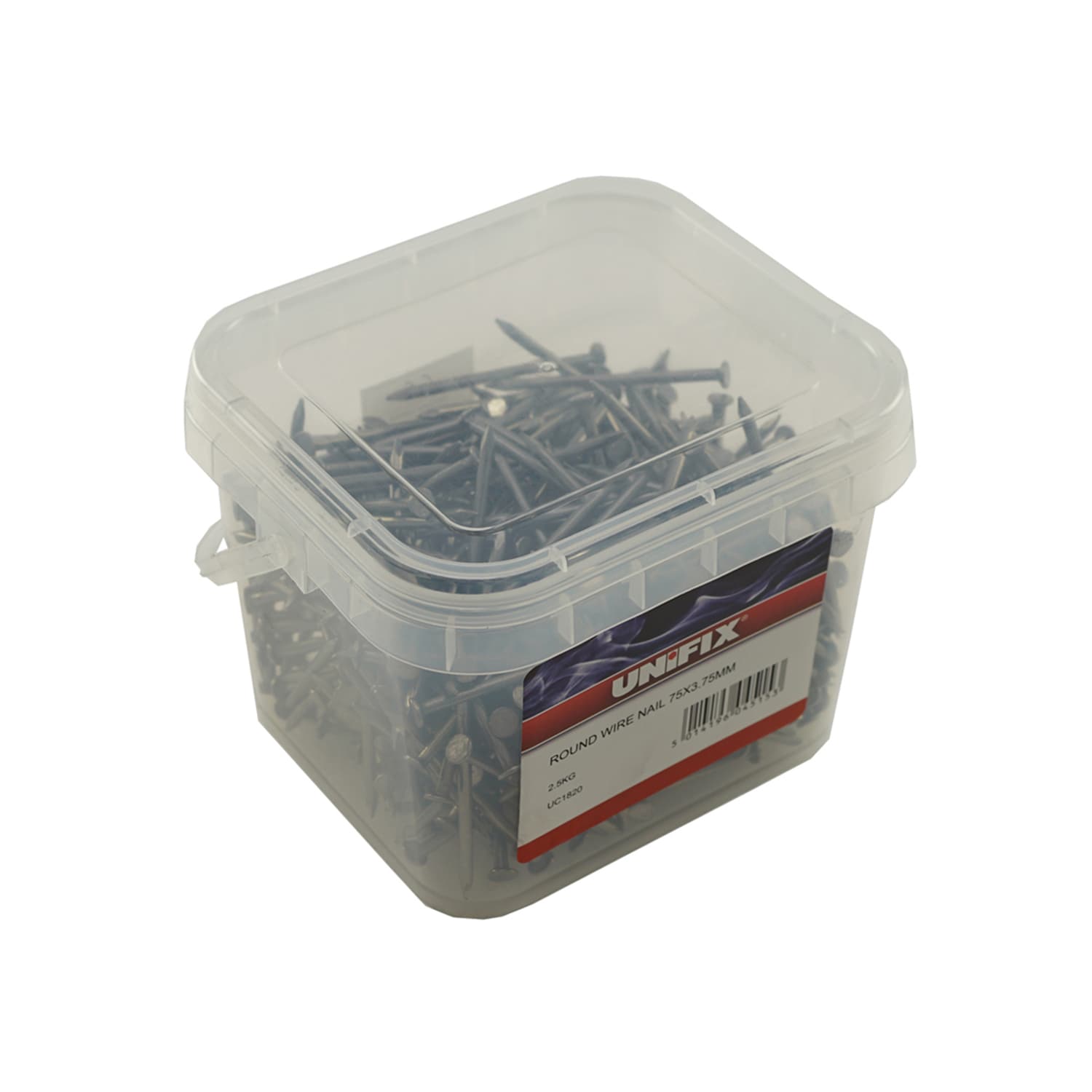 Unifix Bright Round Wire Nails 50mm x 2.65mm - Box of 4 in Silver