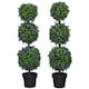 image 6 of HOMCOM Set of 2 Potted Artificial Plants Ball Tree with Lavender Flowers, 110cm