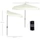 image 7 of Outsunny 2.3m Half Round Parasol Garden Sun Umbrella Metal w/ Crank Off-White