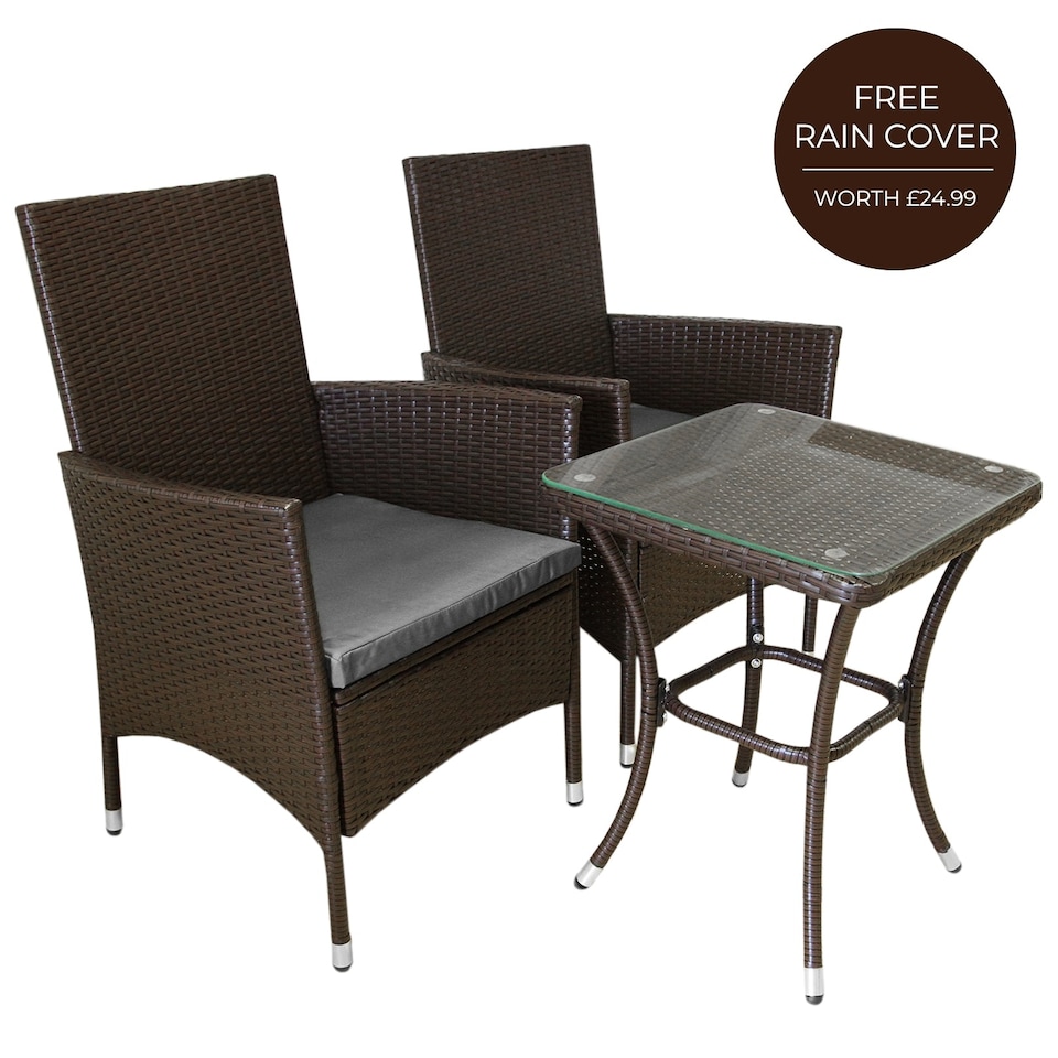 image 1 of Jardí Rattan Bistro Set Brown