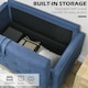 image 3 of HOMCOM Compact Loveseat Sofa 2 Seater Sofa with Storage and Wood Legs Blue