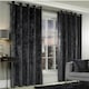 image 3 of Crushed Velvet Eyelet Curtains - Cream - 167 cm x 137 cm