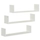 image 1 of HOMCOM Set of 3 Wooden Floating Shelves Wall Mount CD Storage White