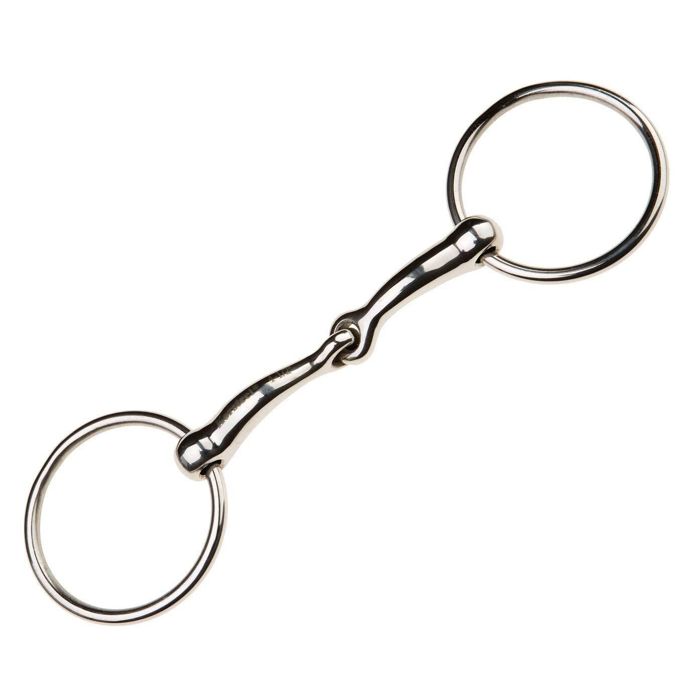 Korsteel Stainless Steel Jointed Loose Ring Snaffle Bit Silver Silver 5.5in 1