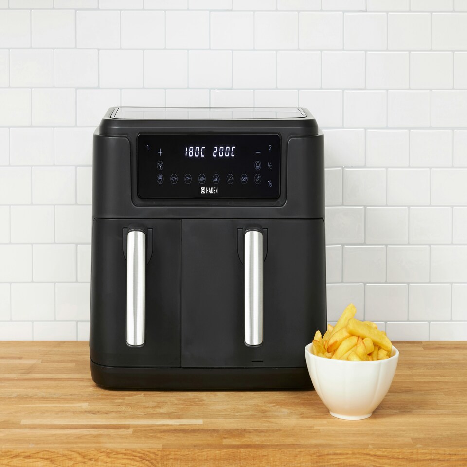 image 1 of Haden 9.5l Dual Air Fryer - Preheat And 12 Preset Cooking Functions, Sync Finish And Match Cook Technology – Multi-cooking Air Fryer For Healthy Oil-free Meals
