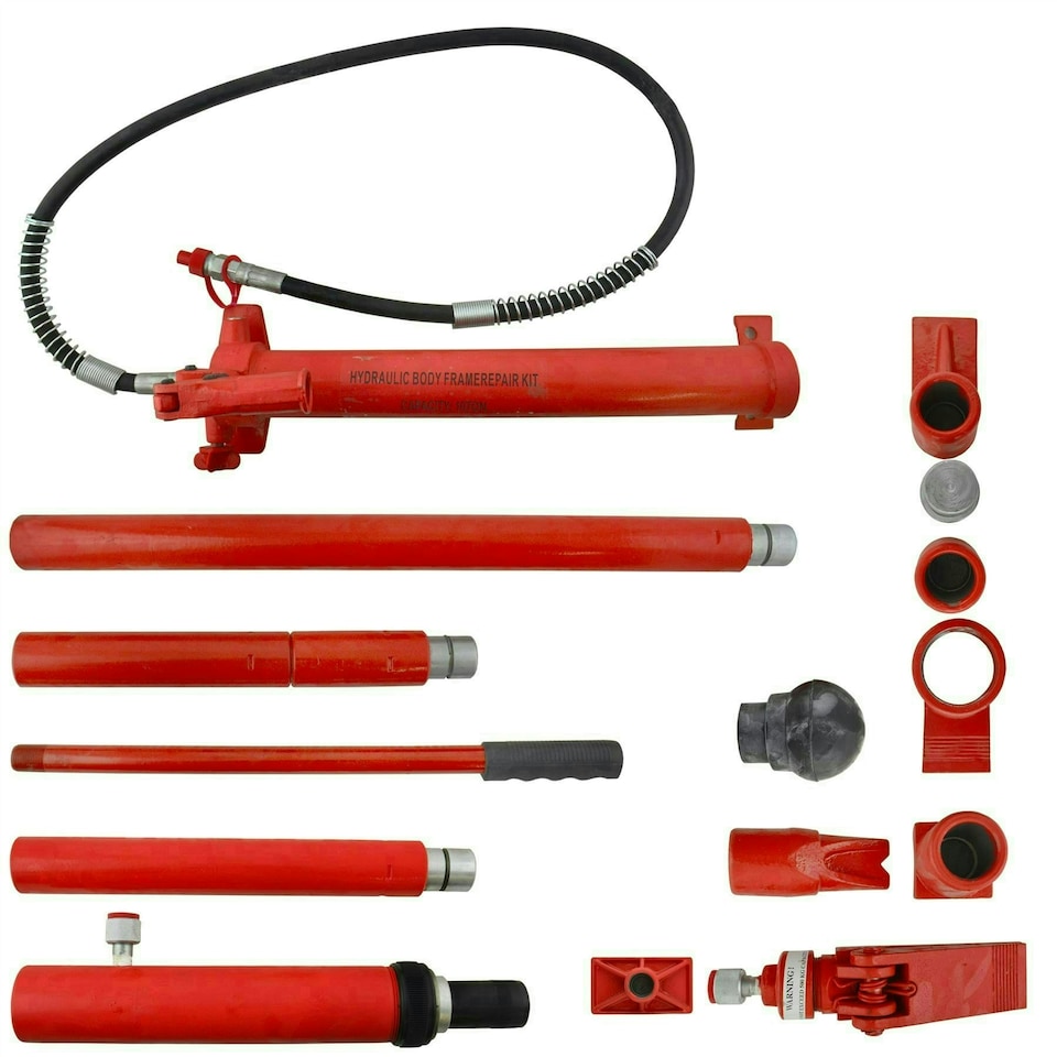 image 1 of 10 Ton Portable Hydraulic Auto Body Dent Frame Repair Kit Porta Pack Jack
