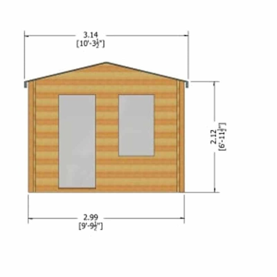 image 1 of Bucknells 28 mm Log Cabin 12 x 10 Feet Brown
