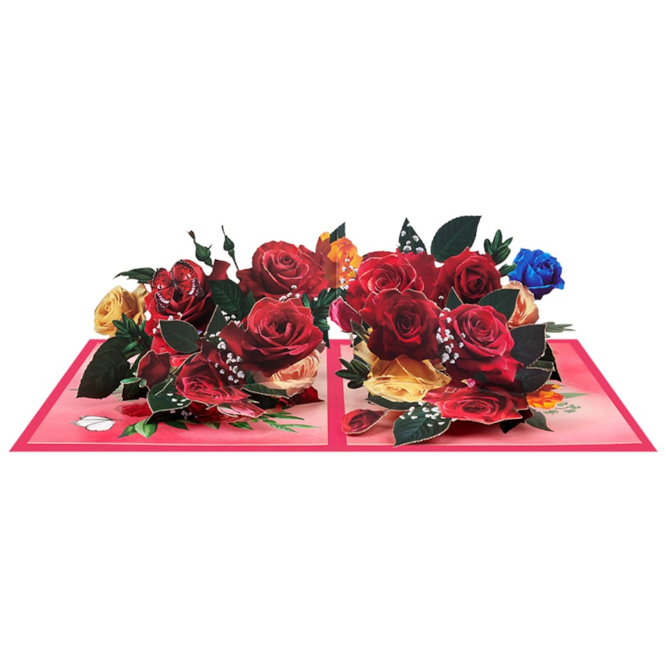 image 1 of Love in Full Bloom Rose Bouquet 3D Pop Up Greeting Card