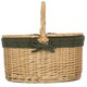 image 3 of Cotton Lined Buff Oval Picnic Basket Green | Green | One Size
