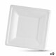 image 1 of Plate set Algon Disposable White Sugar Cane Squared 20 cm (12 Units) N/A