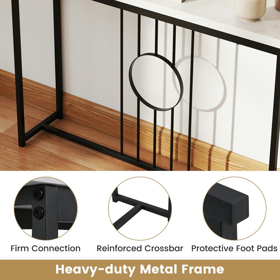 image 1 of COSTWAY 120CM Console Table Modern Entryway Table Black