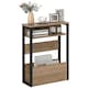 image 1 of HOMCOM Narrow Side Table with Storage, Bedside End Table, Walnut Brown | Brown | Walnut brown