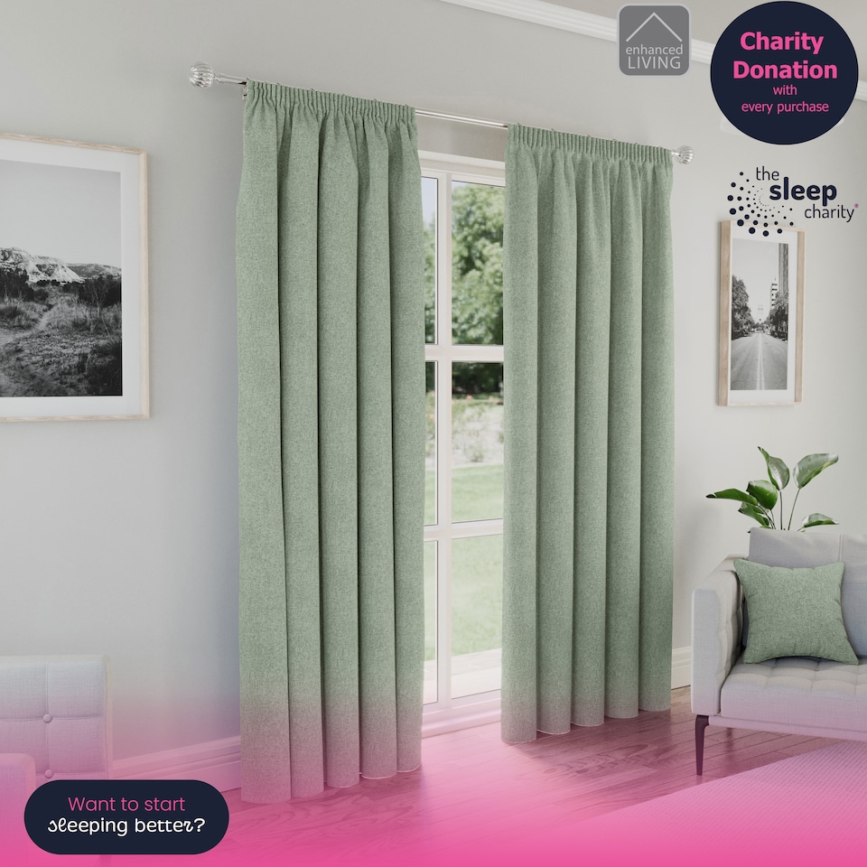 image 1 of Enhanced Living Dallas Blackout Thermal Natural Curtains with 3 inch Tape Top Header (PAIR) - 66x72 inch (168x183cm)